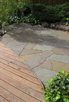 flagstone patio area
